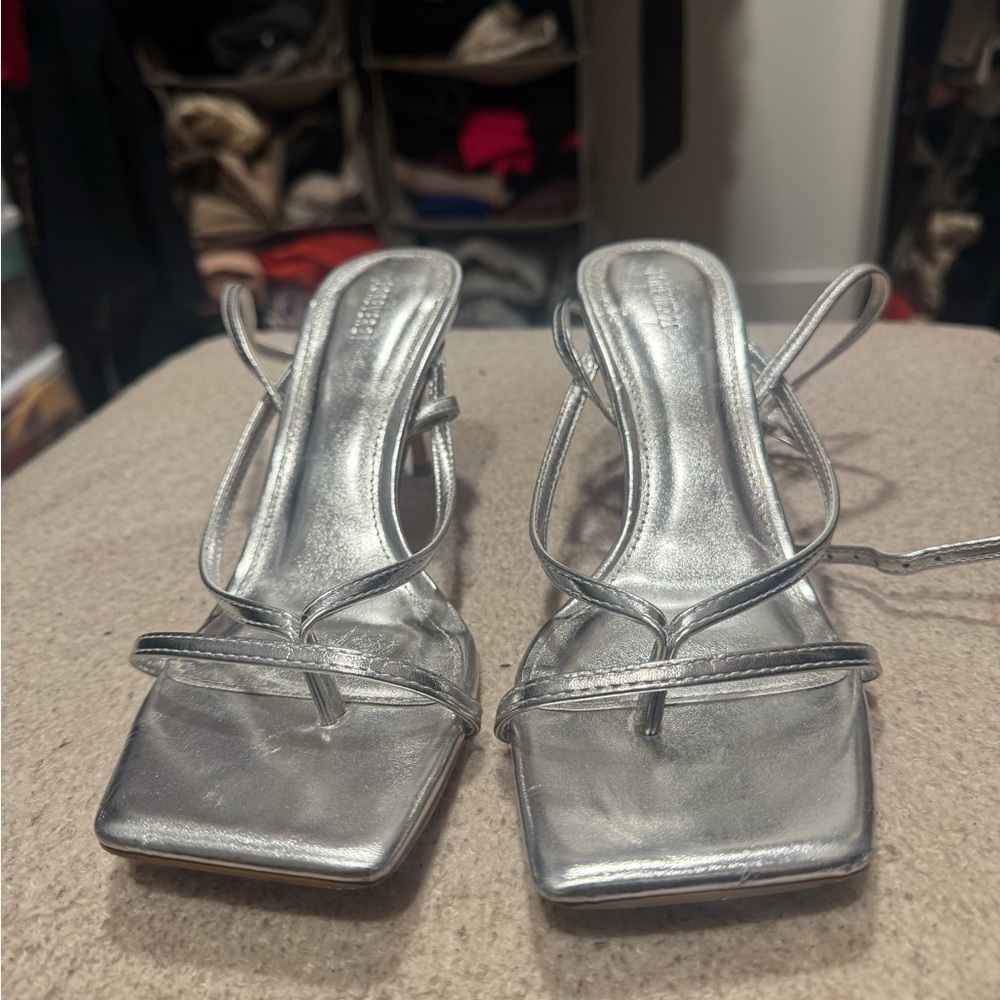 Elegant Silver Strappy Sandals